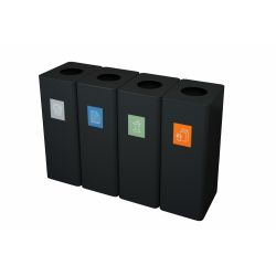 Ergofy afvalbak afvalscheiding prullenbak 60 ltr koppelbaar - zwart