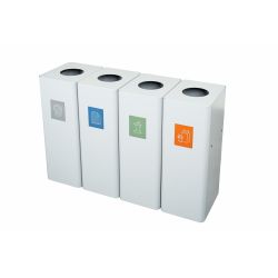 Ergofy afvalbak afvalscheiding prullenbak 60 ltr koppelbaar - wit