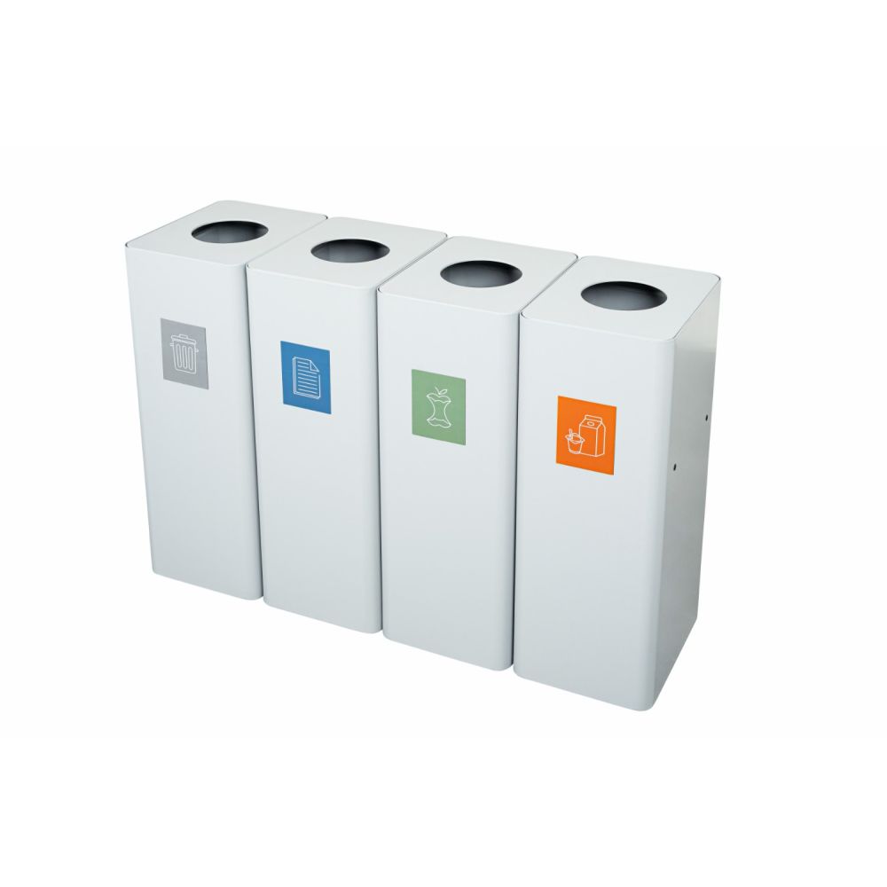 Ergofy afvalbak afvalscheiding prullenbak 60 ltr koppelbaar - wit