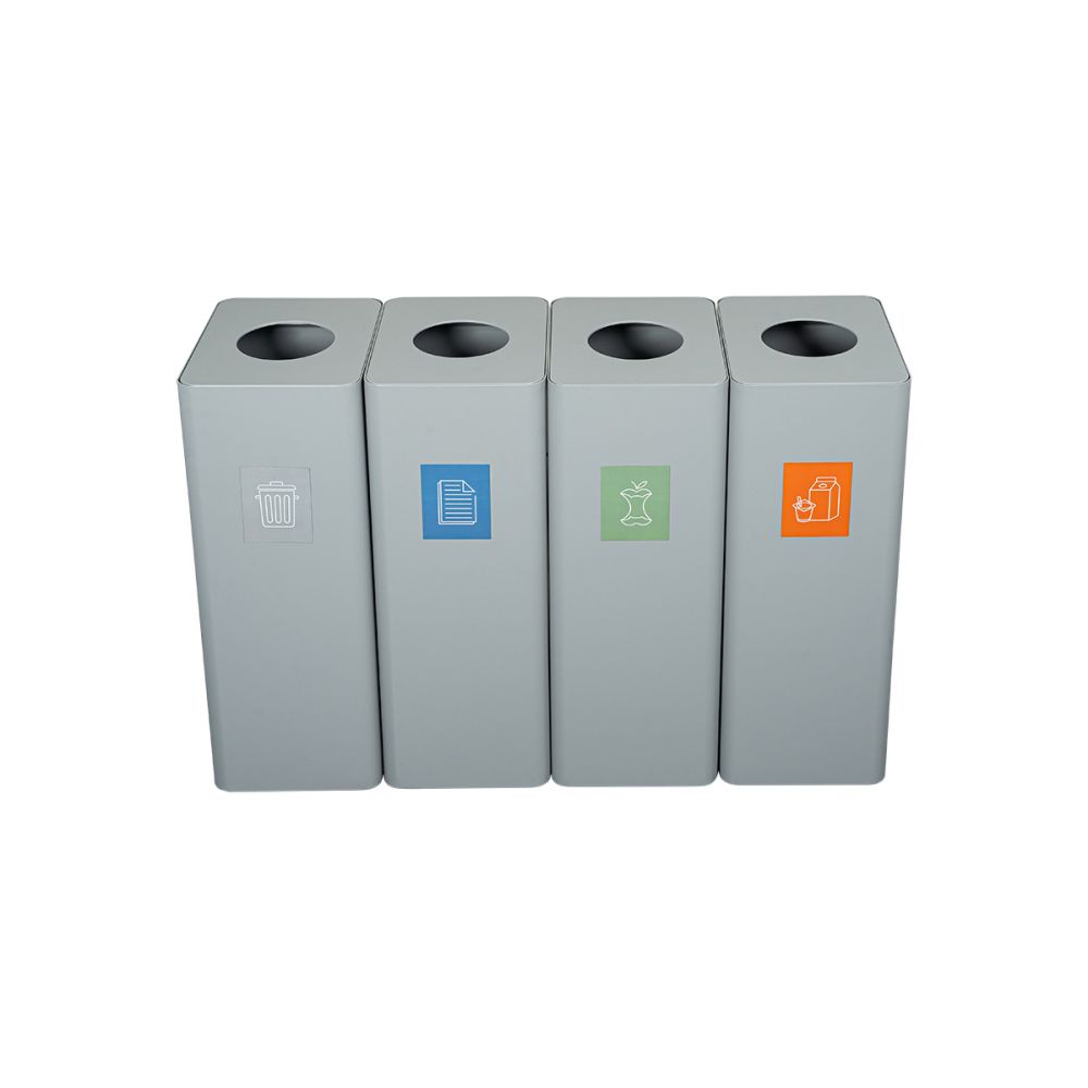 Ergofy afvalbak afvalscheiding prullenbak 60 ltr koppelbaar - grijs
