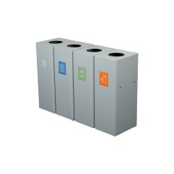 Ergofy afvalbak afvalscheiding prullenbak 60 ltr koppelbaar met binnenbak - grijs