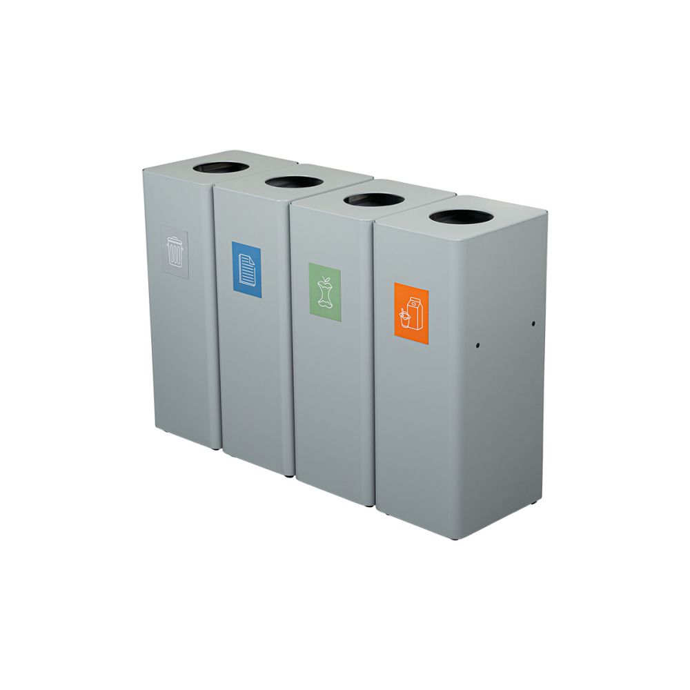 Ergofy afvalbak afvalscheiding prullenbak 60 ltr koppelbaar met binnenbak - grijs