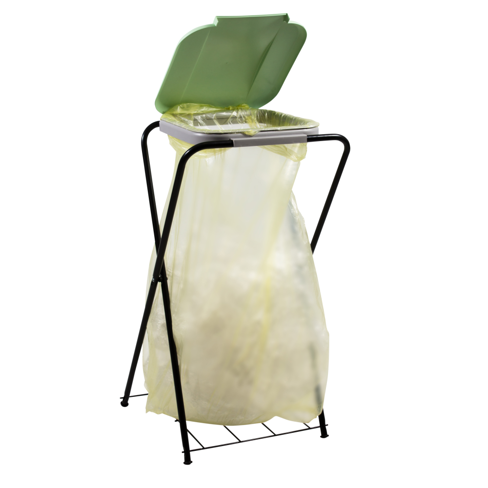 Practo Home vuilniszakhouder met rooster enkel 60-130 ltr - zwart