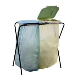 Practo Home vuilniszakhouder dubbel 60-130 ltr - zwart