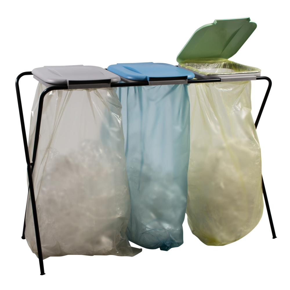 Practo Home vuilniszakhouder driedelig 60-130 ltr - zwart