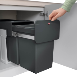 Hailo Multi-box duo L inbouw afvalscheidingssysteem 2x14 ltr - zwart