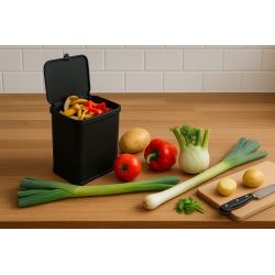 Practo Home compostemmertje met binnenemmer 5 ltr - zwart