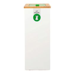 Lune afvalinzamelingsunit Paxa Medium 34 ltr GFT/Organic - Wit/bamboe/groen