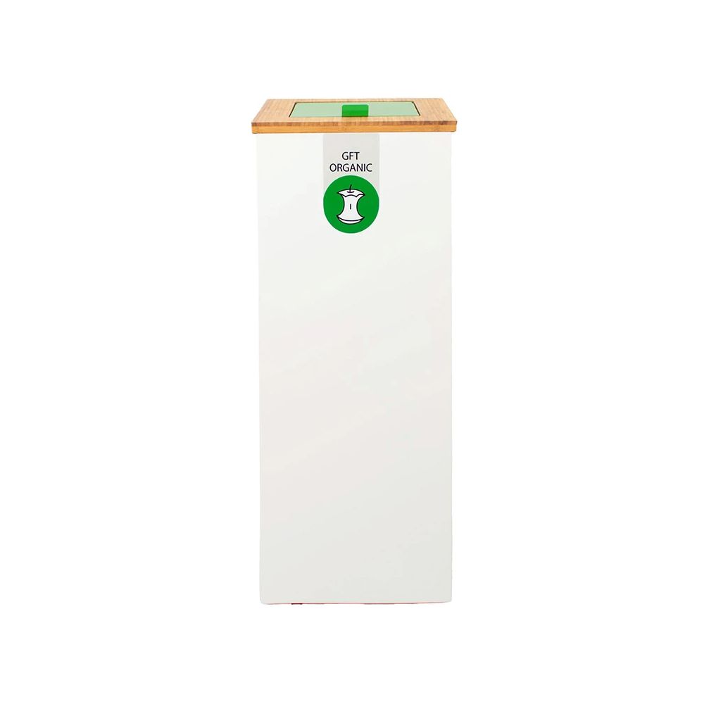 Lune afvalinzamelingsunit Paxa Medium 34 ltr GFT/Organic - Wit/bamboe/groen
