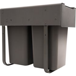Practo Home duo inbouw afvalscheidingssysteem 2x14 ltr - grijs