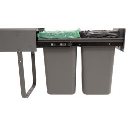 Practo Home duo inbouw afvalscheidingssysteem 2x14 ltr - grijs