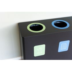 Ergofy afvalbak 3-in-1 afvalscheiding prullenbak 3x60 ltr - zwart