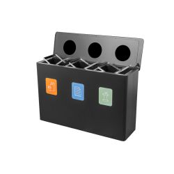 Ergofy afvalbak 3-in-1 afvalscheiding prullenbak 3x60 ltr - zwart