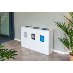 Ergofy afvalbak 3-in-1 afvalscheiding prullenbak 3x60 ltr - wit