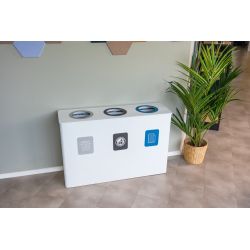 Ergofy afvalbak 3-in-1 afvalscheiding prullenbak 3x60 ltr - wit