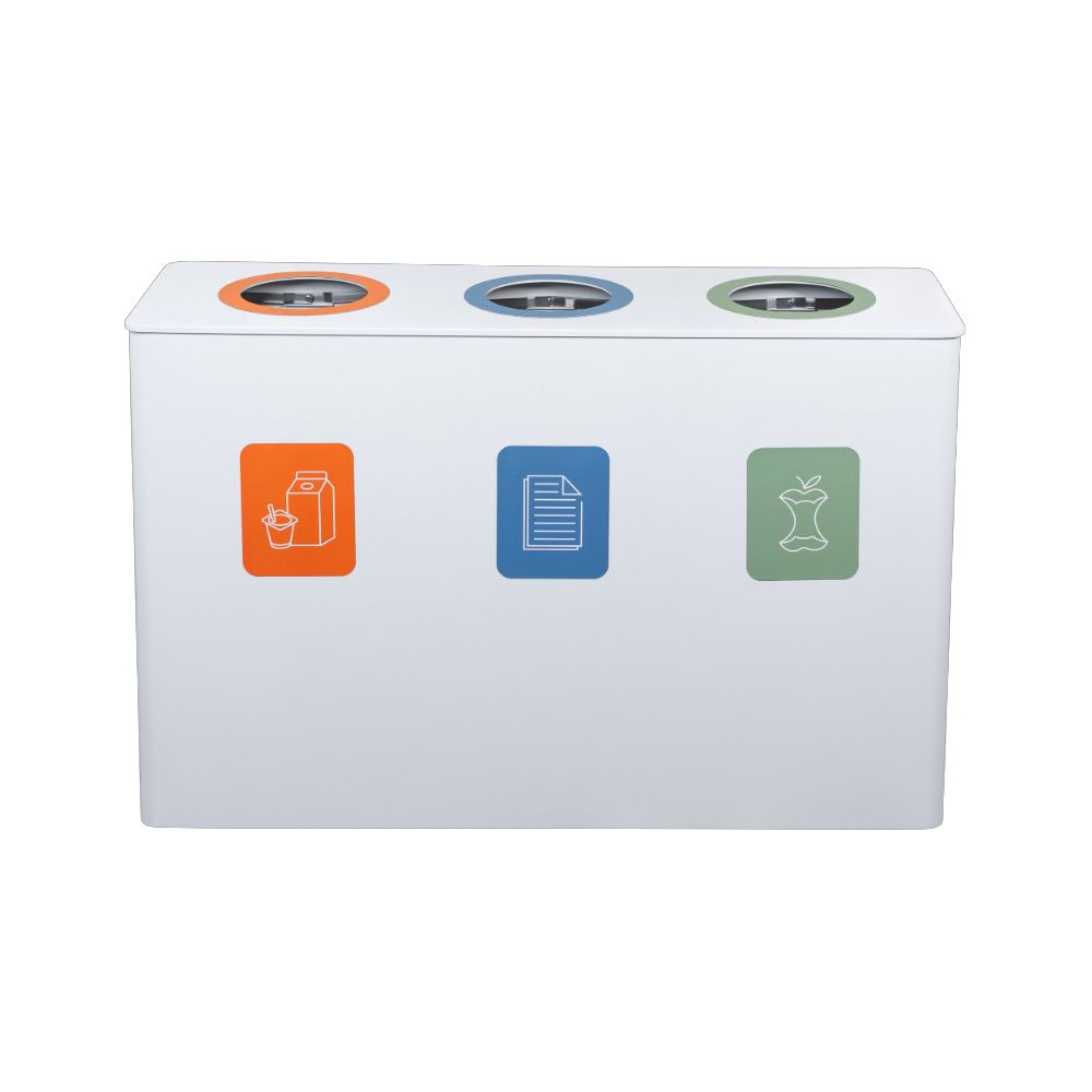 Ergofy afvalbak 3-in-1 afvalscheiding prullenbak 3x60 ltr - wit