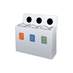 Ergofy afvalbak 3-in-1 afvalscheiding prullenbak 3x60 ltr - wit