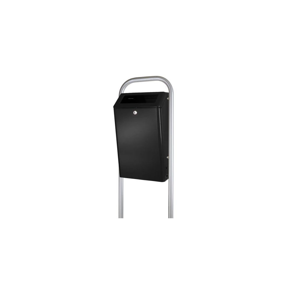 Buitenafvalbak 50 ltr aluminium - zwartgrijs